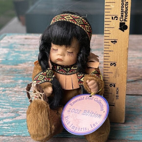 Vintage Emerald Doll Collection 2001 Willie Child Native American Outfit Tags 5" - Picture 10 of 10